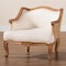 Bali & Pari Sylvestra Traditional Beige Fabric and Honey Oak Finished Wood Low Seat Accent Chair 238-13387-ZORO - alternate 8